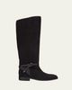 Jimmy Choo Lawton Flat Suede Knee-High Boots - 1