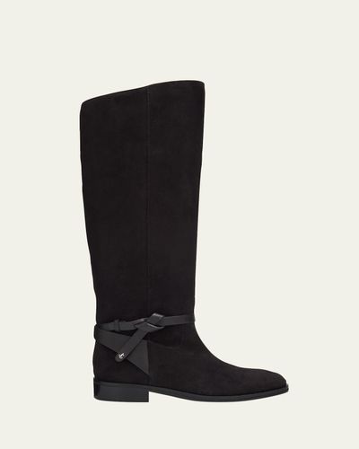 Jimmy Choo Lawton Flat Suede Knee-High Boots