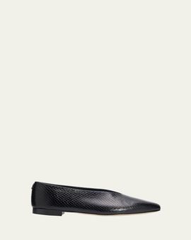 Jimmy Choo Margot Embossed Leather Ballerina Flats