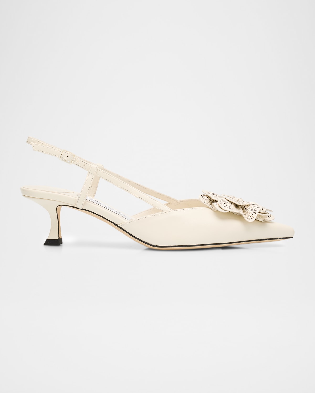 チムチム　0423 Jimmy Choo - Mimmi Leather Kitten-Heel Slingback Pumps