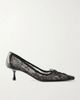 JIMMY CHOO Scarlett 50 leather-trimmed lace pumps - 1