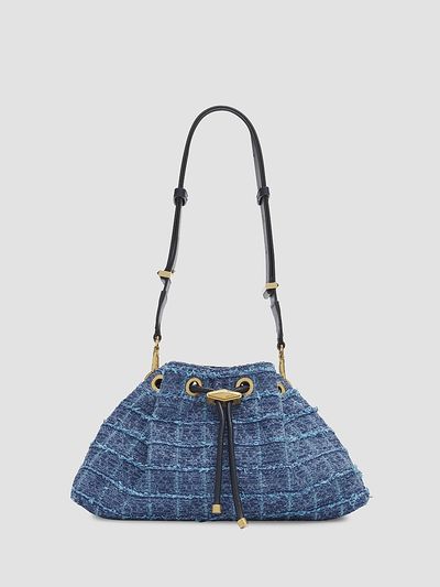 Jimmy Choo Women's Bon Bon Crosshatch Denim Shoulder Bag