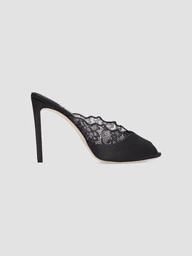 Jimmy Choo Women's Brigitte 100MM Lace & Satin Mules