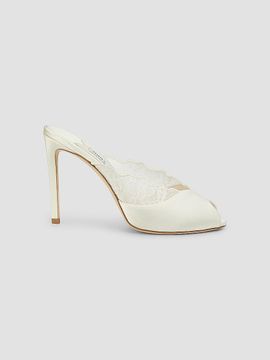 Jimmy Choo Women's Brigitte 100MM Lace Stiletto Mules