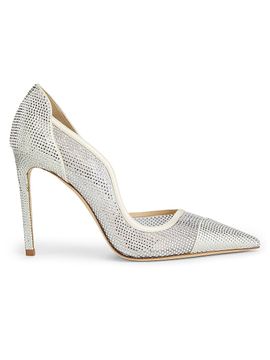Jimmy Choo Women's Brigitte 100MM Mesh Micro Crystal Pumps