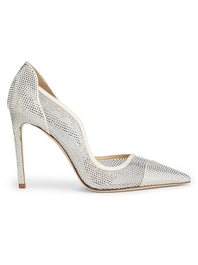 Jimmy Choo Women's Brigitte 100MM Mesh Micro Crystal Pumps