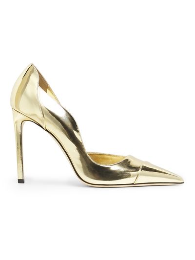 Jimmy Choo Women's Brigitte 100MM Metallic Leather Pumps
