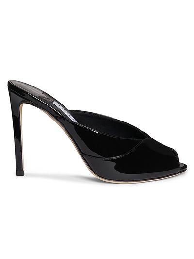 Jimmy Choo Women's Brigitte 100MM Patent Leather Mules