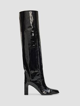 Jimmy Choo Women's Caly 85MM Eel-Embossed Leather Over-The-Knee Boots