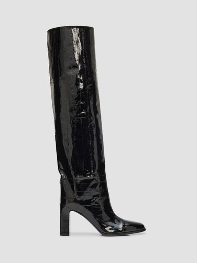 Jimmy Choo Women's Caly 85MM Eel-Embossed Leather Over-The-Knee Boots