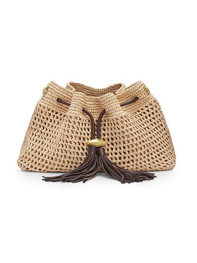 Jimmy Choo Women's Cinch Small Raffia Shoulder Bag