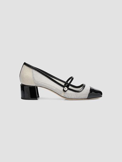 Jimmy Choo Women's Elisa 45MM Mesh & Patent Leather Mary Jane Pumps