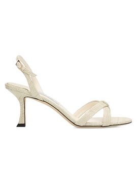 Jimmy Choo Women's Elsy 70MM Fine Raffia Slingback Sandals