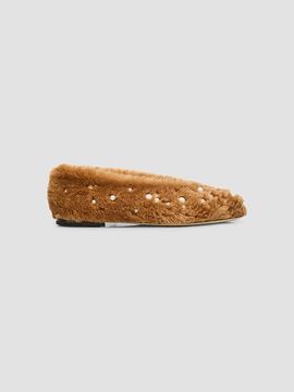 Jimmy Choo Women's Imitation Pearl-Embellished Shearling Flats