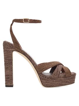 Jimmy Choo Women's Kove 120MM Fine Raffia Platform Sandals