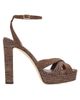 Jimmy Choo Women's Kove 120MM Fine Raffia Platform Sandals - 5