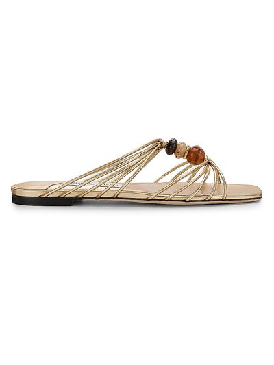 Jimmy Choo Women's Lova Multi-Strap Beaded Leather Mules