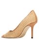 Jimmy Choo Women's Love 85MM Raffia-Suede Pumps - 4