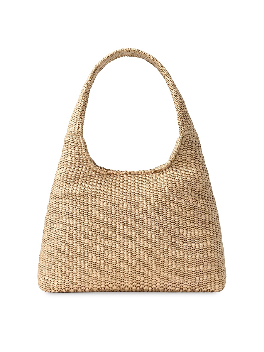 Jimmy Choo - Women's Riviera Capsule Diamond Logo Raffia Hobo Bag