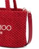 Jimmy Choo Women's Riviera Capsule Mini Logo-Embroidered Raffia Beach Tote Bag - 6
