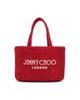 Jimmy Choo Women's Riviera Capsule Mini Logo-Embroidered Raffia Beach Tote Bag - 7