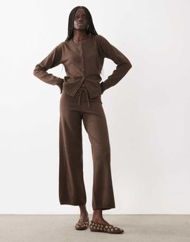 JJ Rebel JJ Rebel loose fit knitted jogger set in brown