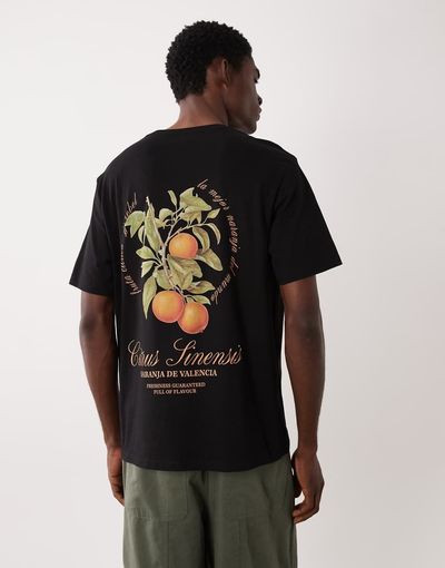 JJ Rebel JJ Rebel oversized t-shirt with orange back print in black