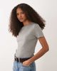JJ Rebel JJ Rebel ribbed short sleeve t-shirt in light gray - 1