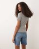 JJ Rebel JJ Rebel ribbed short sleeve t-shirt in light gray - 4