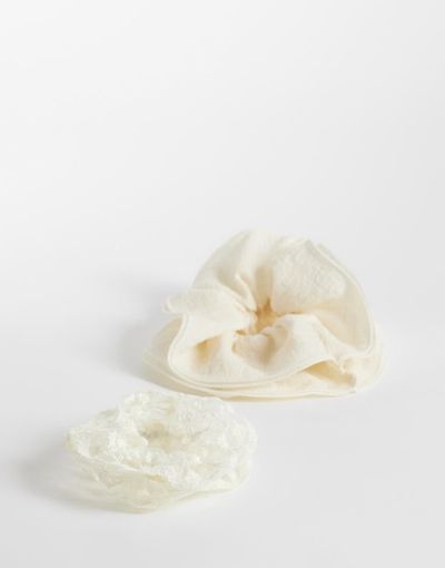 JJXX JJXX 2 pack lace scrunchie in white