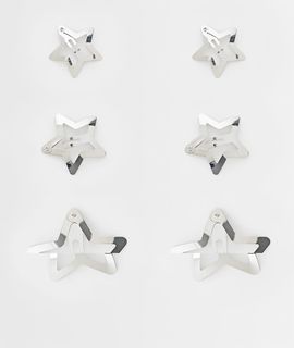 JJXX JJXX 6 pack metal star hairclips in silver