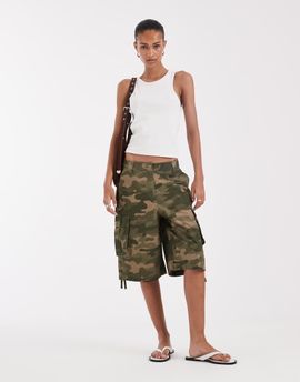 JJXX JJXX cargo jorts in camo print-Green