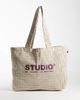 JJXX JJXX check tote bag with logo in cream-WHITE - 1