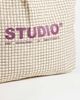 JJXX JJXX check tote bag with logo in cream-WHITE - 3