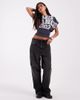 JJXX JJXX cinched waist top with Paris print in charcoal gray - 2