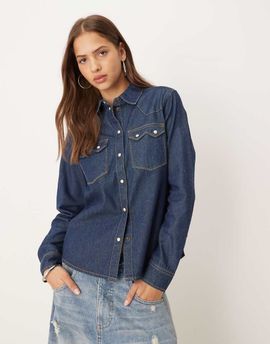 JJXX JJXX denim shirt in dark blue-Navy