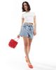 JJXX JJXX denim shorts with tie waist in light blue - 3