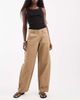 JJXX JJXX high waisted barrel fit pants in beige-Neutral - 1