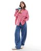 JJXX JJXX Jamie oversized poplin shirt in pink stripes - 1