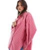 JJXX JJXX Jamie oversized poplin shirt in pink stripes - 2