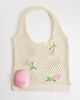 JJXX JJXX knit tote bag with rose print-Neutral - 2