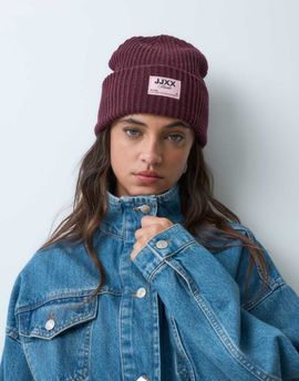 JJXX JJXX knitted beanie in deep burgundy-RED