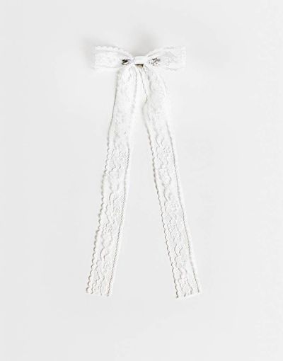 JJXX JJXX lace bow hair clip in white