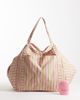 JJXX JJXX large striped tote bag in green and pink - 2