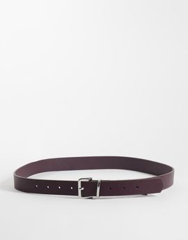 JJXX JJXX leather belt in dark burgundy-Red