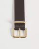 JJXX JJXX leather mix square buckle belt in brown - 2