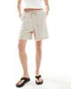 JJXX JJXX linen blend shorts in cream stripes-White - 3