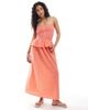 JJXX JJXX long skirt in pink orange gingham plaid - part of a set - 2