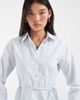 JJXX JJXX long sleeve poplin shirt with tie back detail in blue plaid - 1
