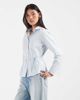JJXX JJXX long sleeve poplin shirt with tie back detail in blue plaid - 2